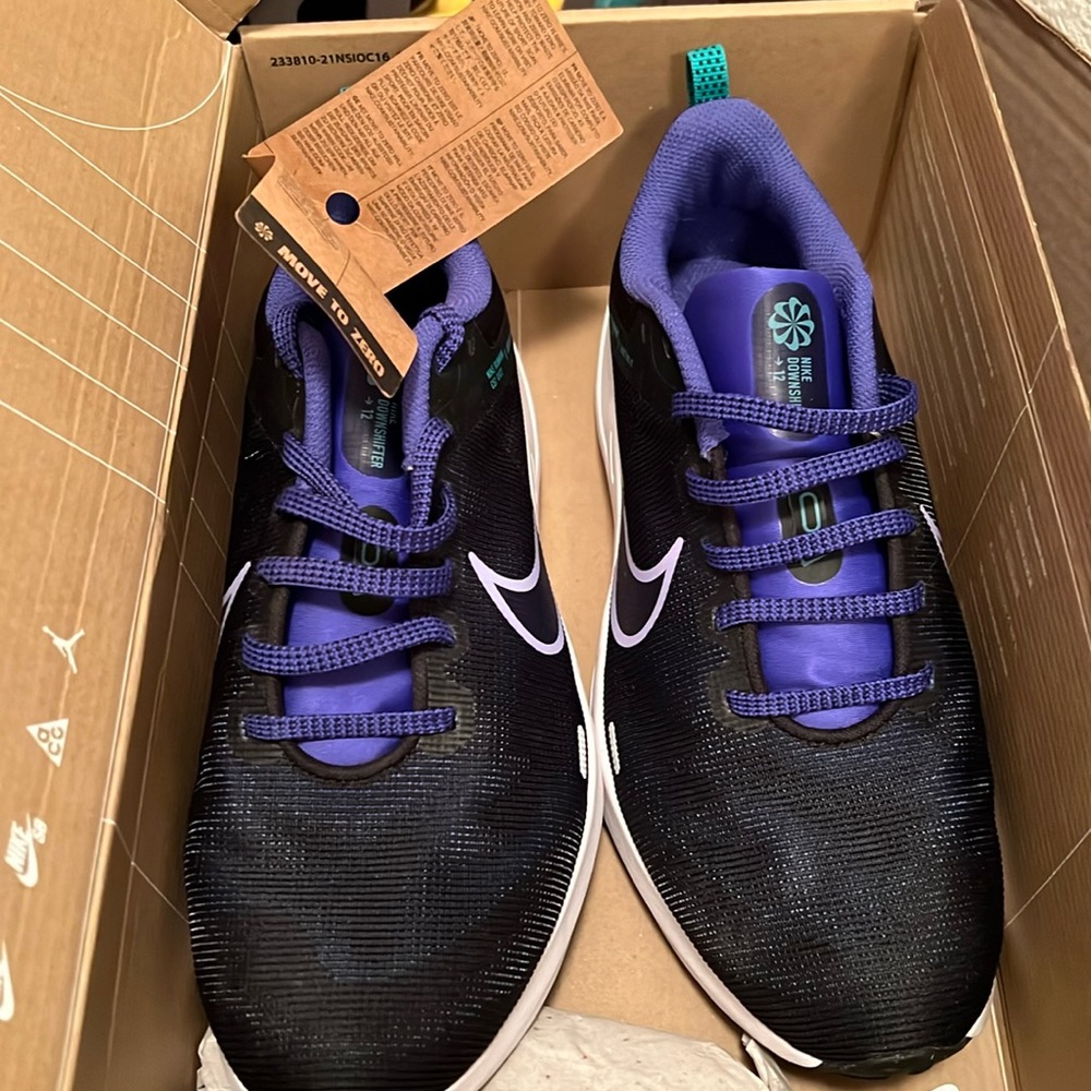 Nike Downshifter 12 Women's Size 8 Running Shoes Purple Black worn 1 time
